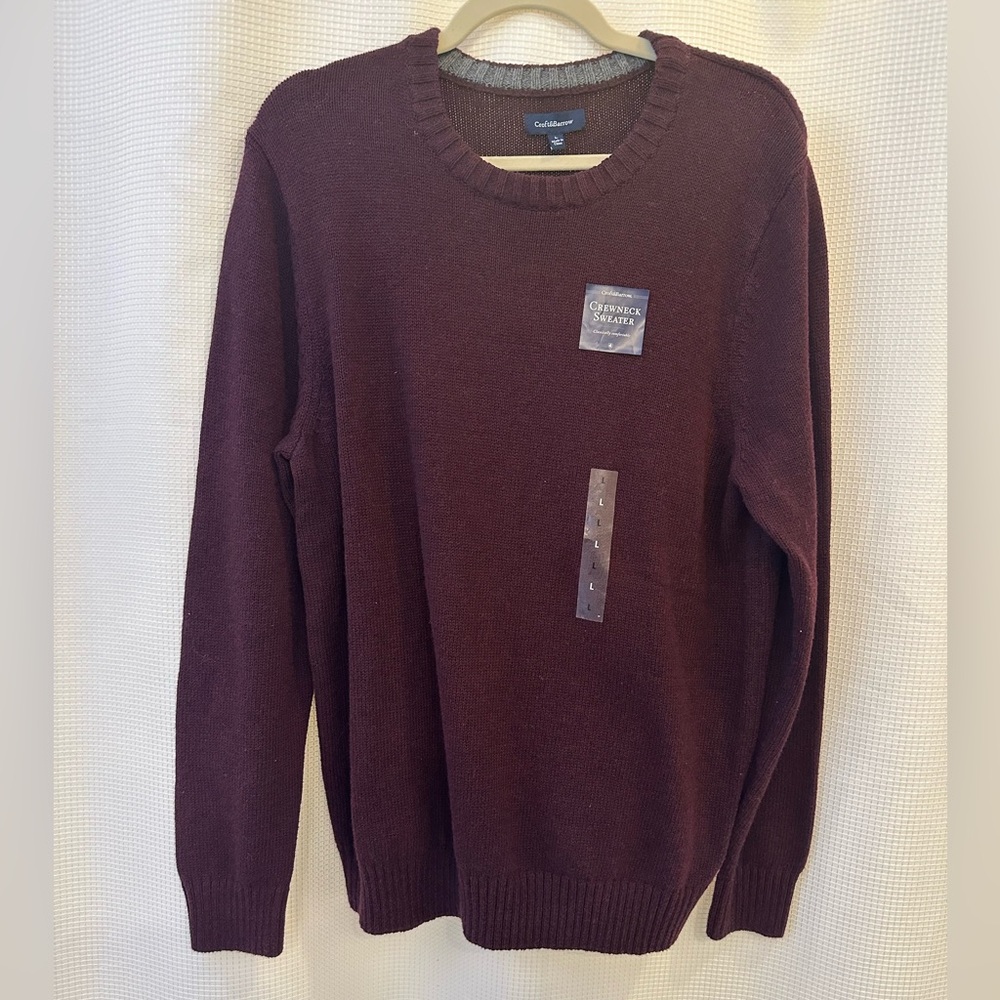 Men's Croft and Barrow Burgundy Sweater size L.